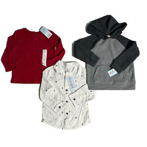 Lot of 3 Cat & Jack Boy 2T Casual Everyday Basic Holiday Long Sleeve Hooded